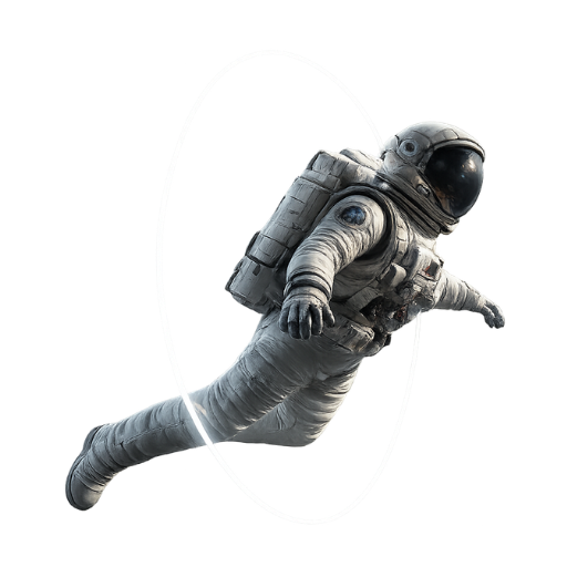 Astronaut passing through circle